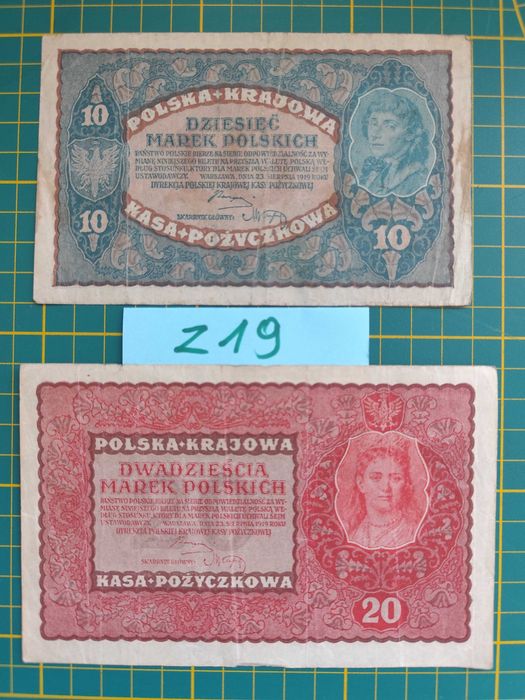 Zestaw 2 banknotów Bank Emisyjny w Polsce z19