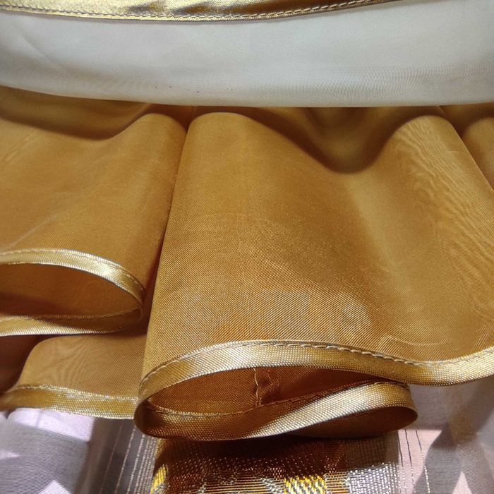 Тюль жакардова шифон в смужку з ламбрекенами на тесьмі 7,85 х 2,50