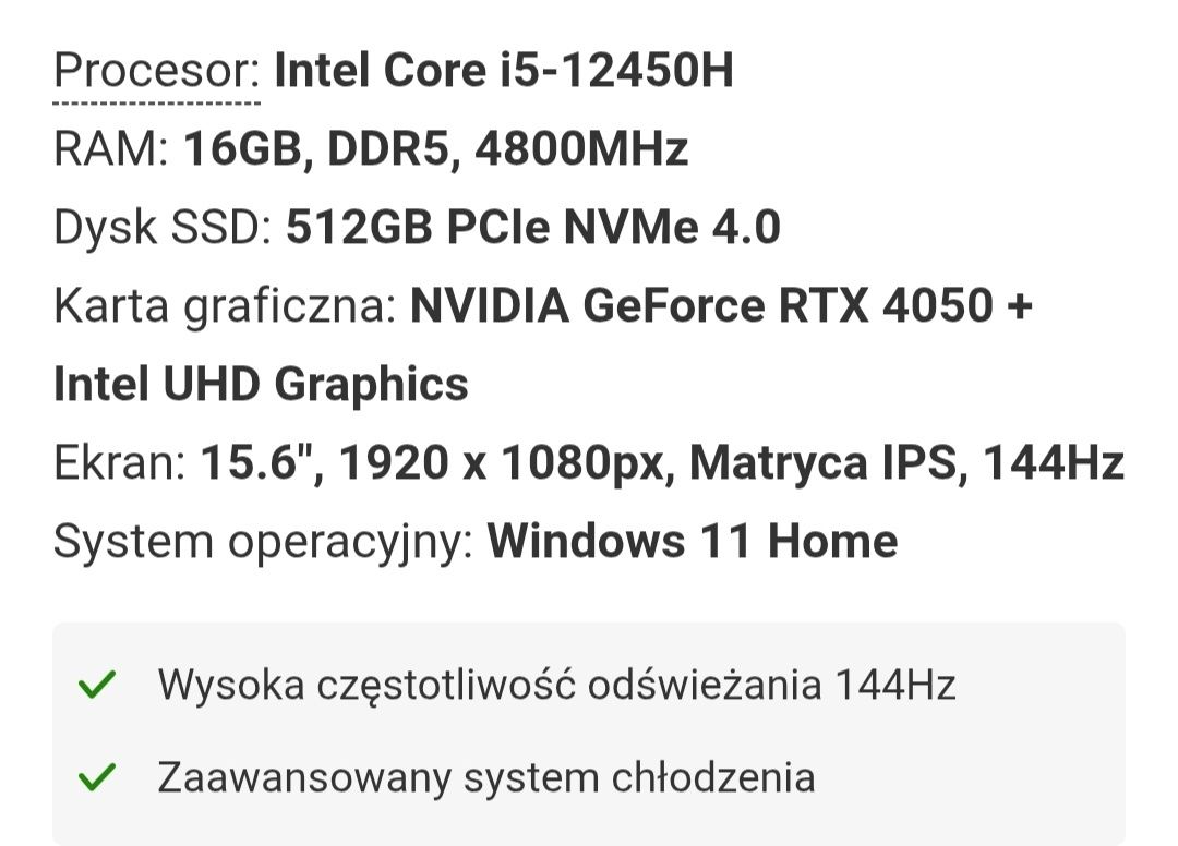 Laptop Gamingowy MSI stan idealny