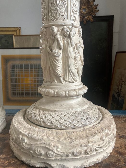 Zachwycająca para klasycznych kolumn, Art Nouveau, Francja lata 20.XXw