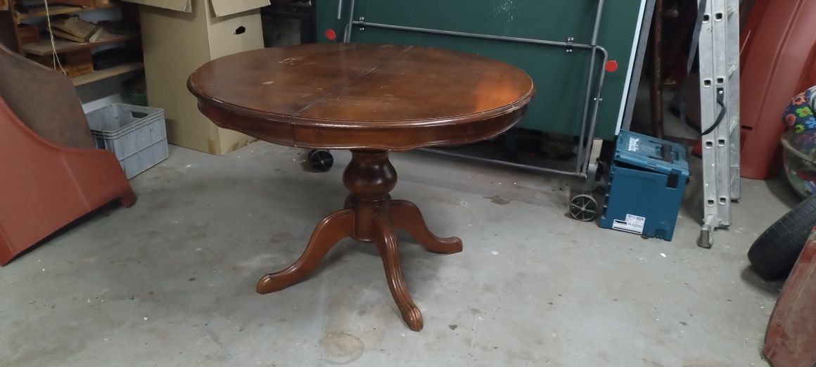 Stół okrągły drewniany rozkładany wiekowy stary
