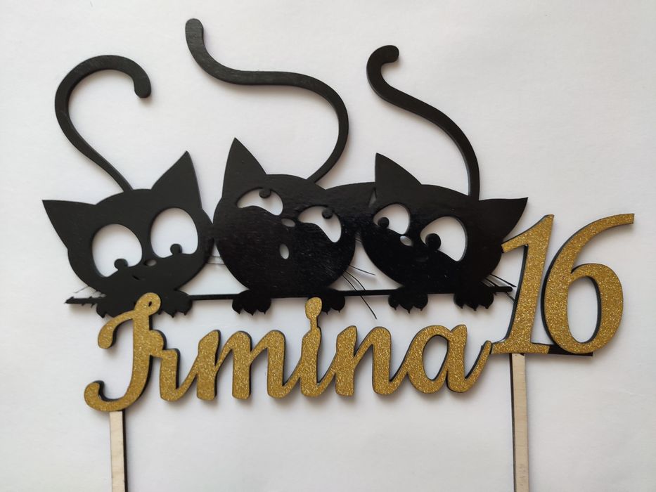 Topper na tort urodzinowy z kotkami