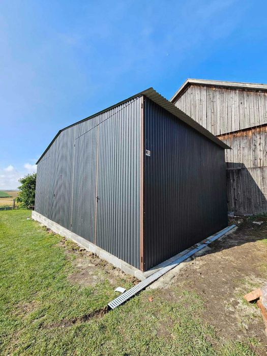 Grafitowy Garaż blaszany |Hala Magazynowa | Wiata | Hala   – GRZYWSTAL