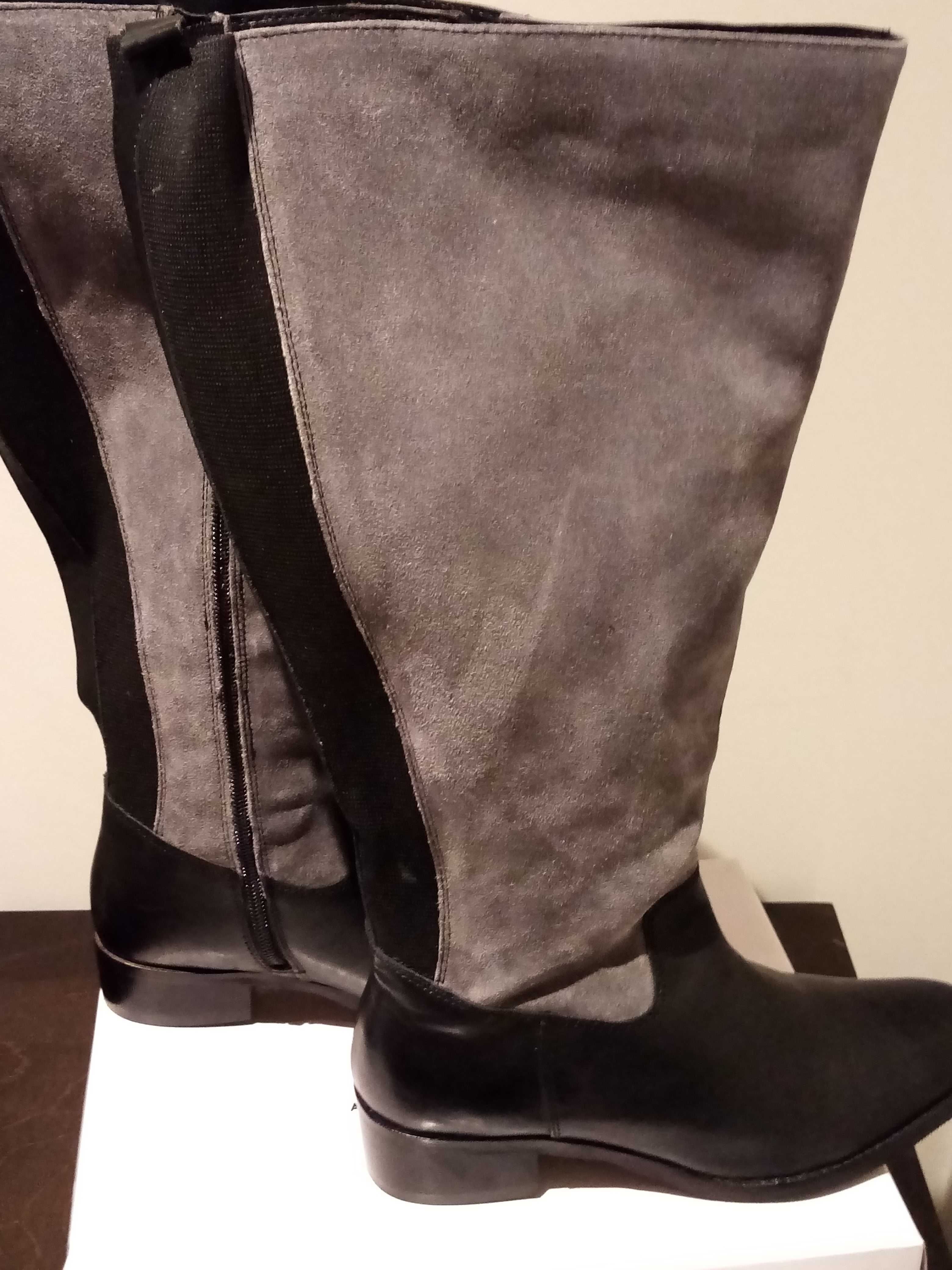 Botas altas SHEEGO XL cinza e preto 38