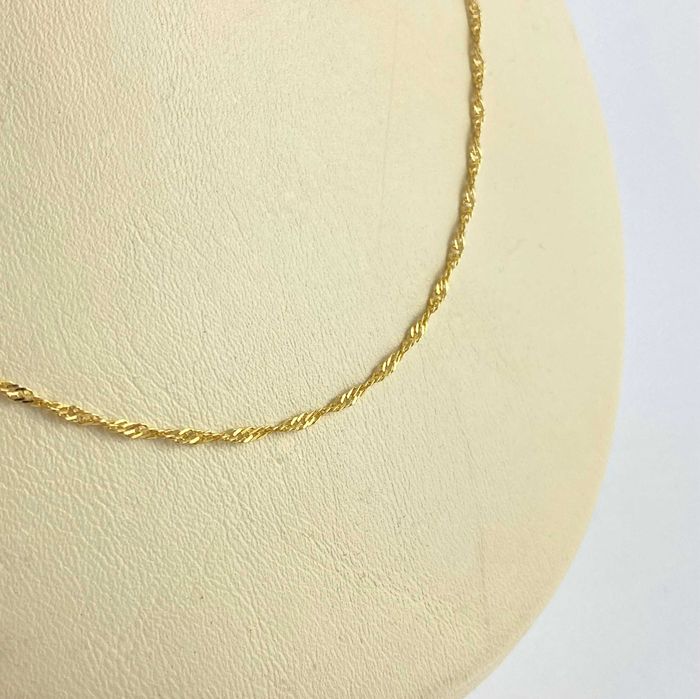 ZŁOTY łańcuszek splot SINGAPUR PRÓBA 585 (14K) długość 45 cm