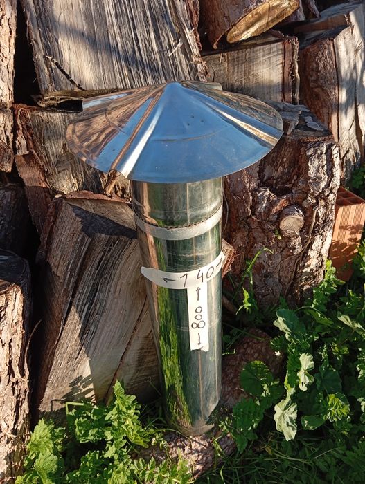 Chaminé em inox com altura 800 diâmetro 140