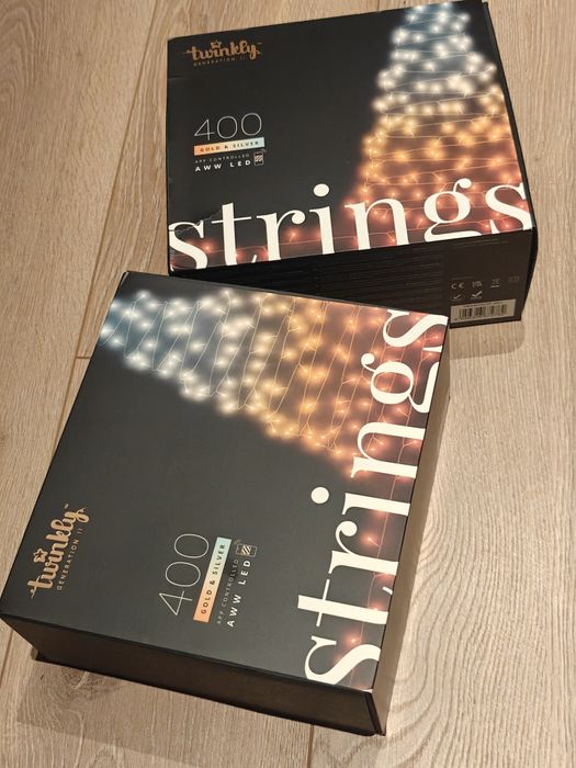 Twinkly Strings Gold & Silver 400 led. Inteligentne lampki choinkowe