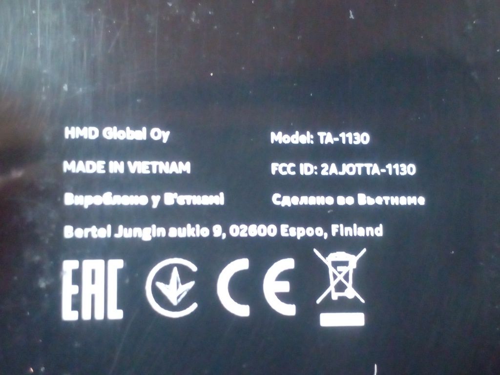 Телефон Nokia TA-1130.битый дисплей.на запчасти.