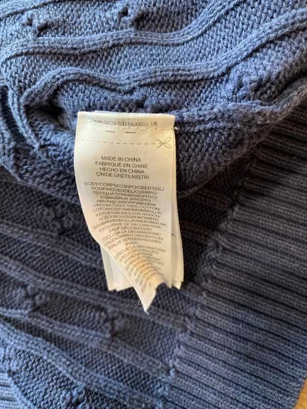 Vintage sweter warkocz Ralph Lauren XL old money unisex granatowy styl