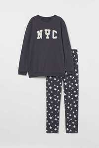 H&M Piżama bawełniana długa NYC gwiazdy 134/140