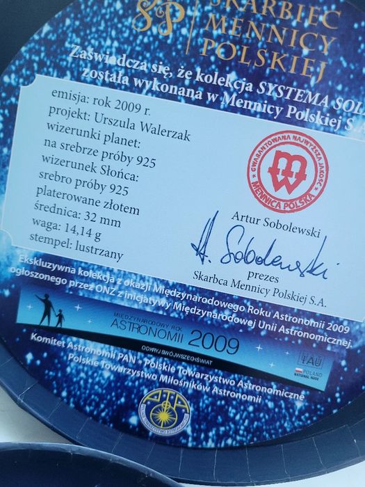 Zestaw monet okolicznościowych „Systema Solare” – 2009