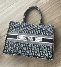 Large Dior Book Tote Christian Dior duza shopperka torebka z płótna