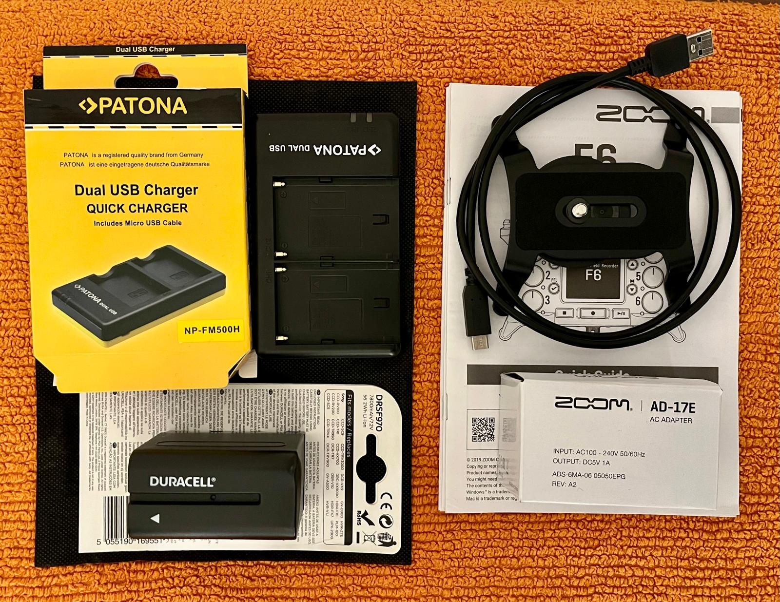 Pack ZOOM F6: gravador digital multitrack+2 opções alimentação+bolsa