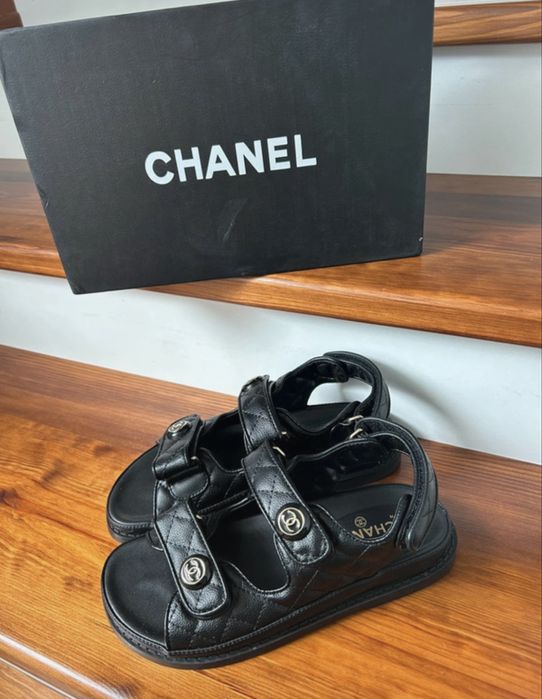 Sandały chanel czarne damskie 38