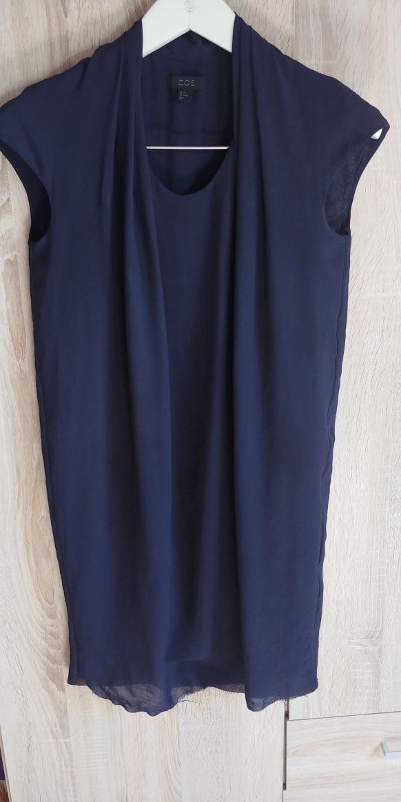 COS sukienka midi granatowa 34 xs collection of style