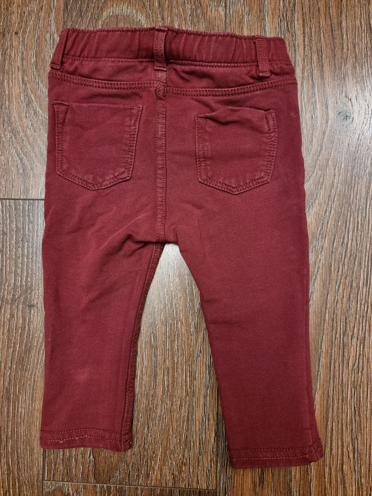 Legginsy spodnie h&m 74 bordowe