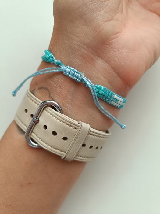 Turkus i biel bransoletka handmade