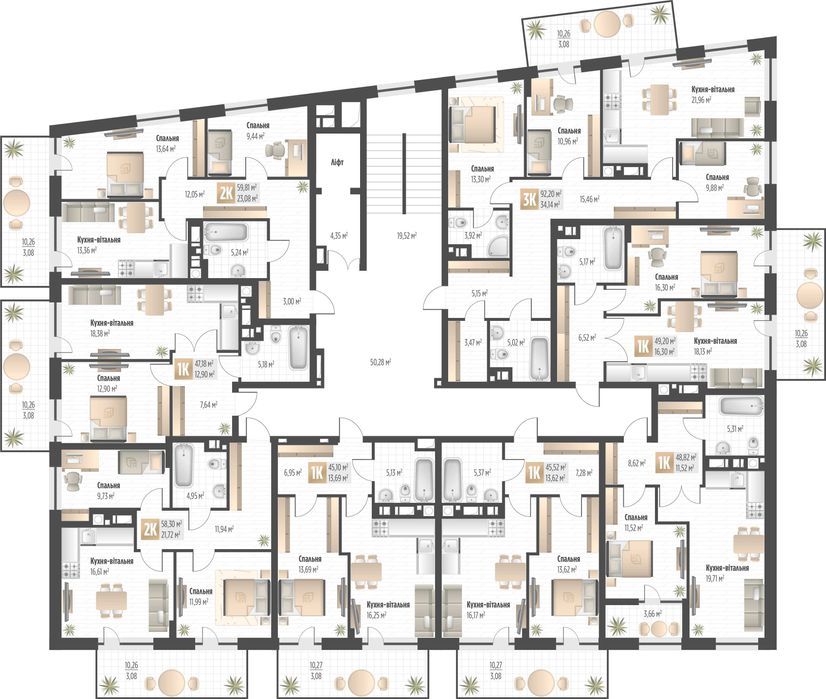Продаж 3 кім. квартири SOUL PARK вул П. Орлика 92.2 кв.м 5 поверх
