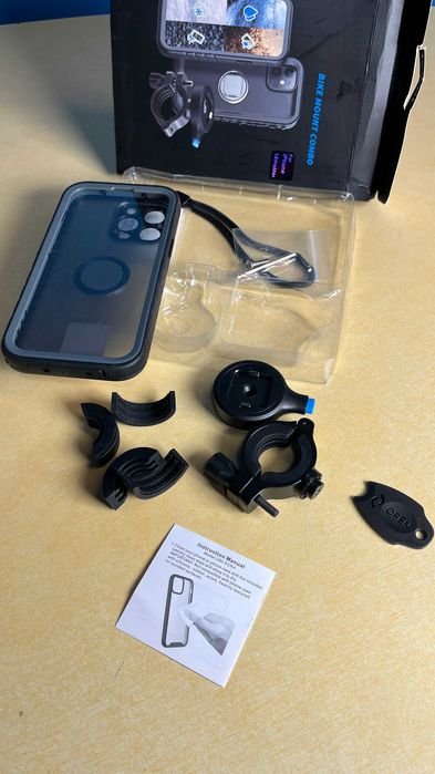 Uchwyt rowerowy na telefon iPhone 14 Plus, aluminiowy, SPORTLINK spp32