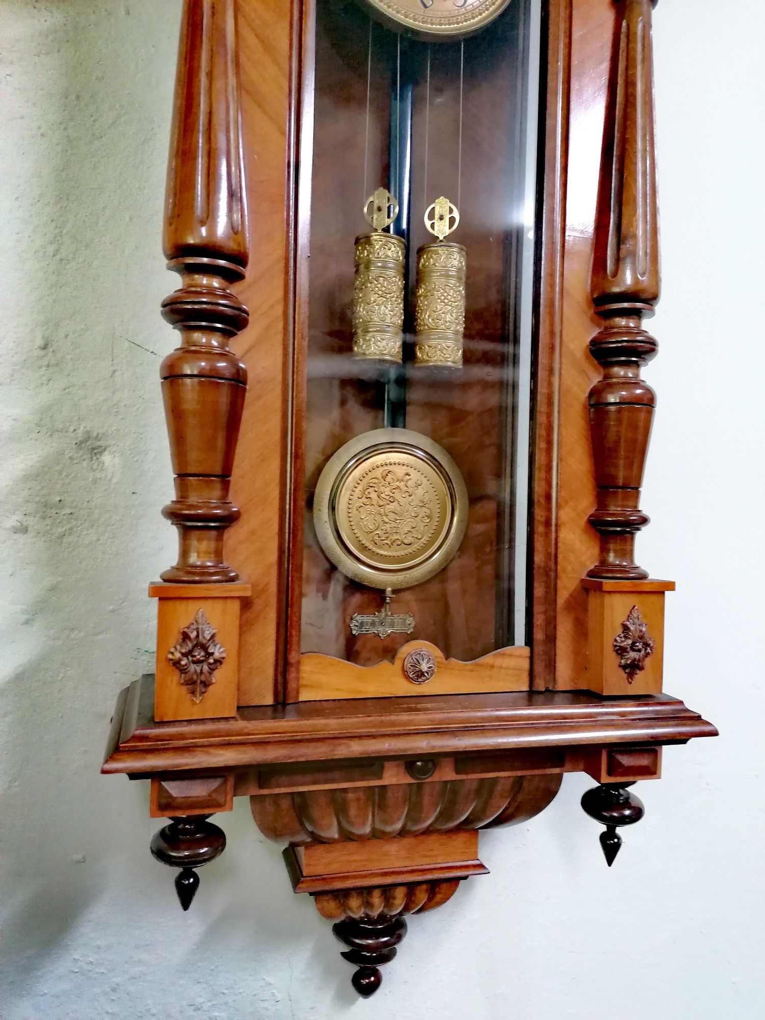 Zegar GUSTAV BECKER wiszący linkowy oryginalny z 1897 r.