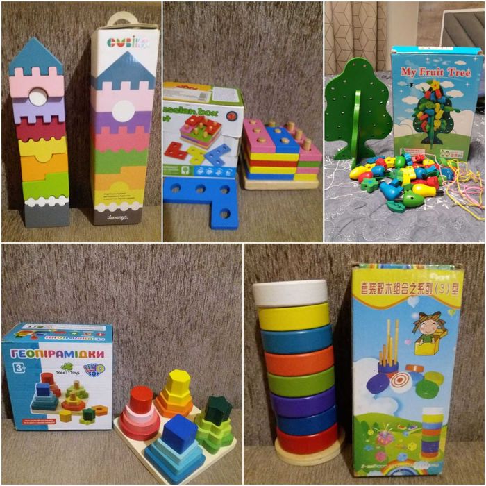 Cubika деревьяна пірамідка головоломка