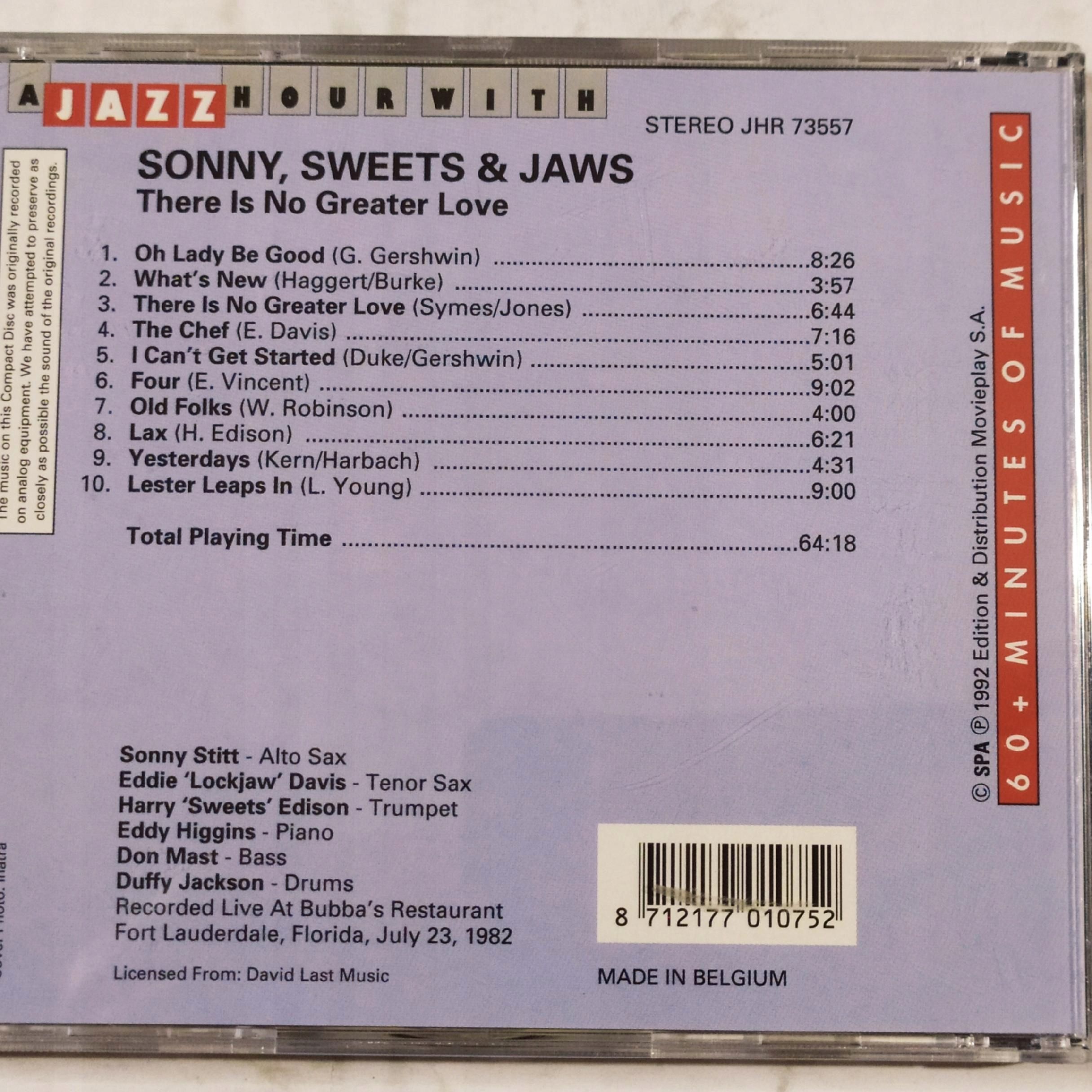 Sonny,Sweets & Jaws- There Is No Greater Love - CD--- 2299