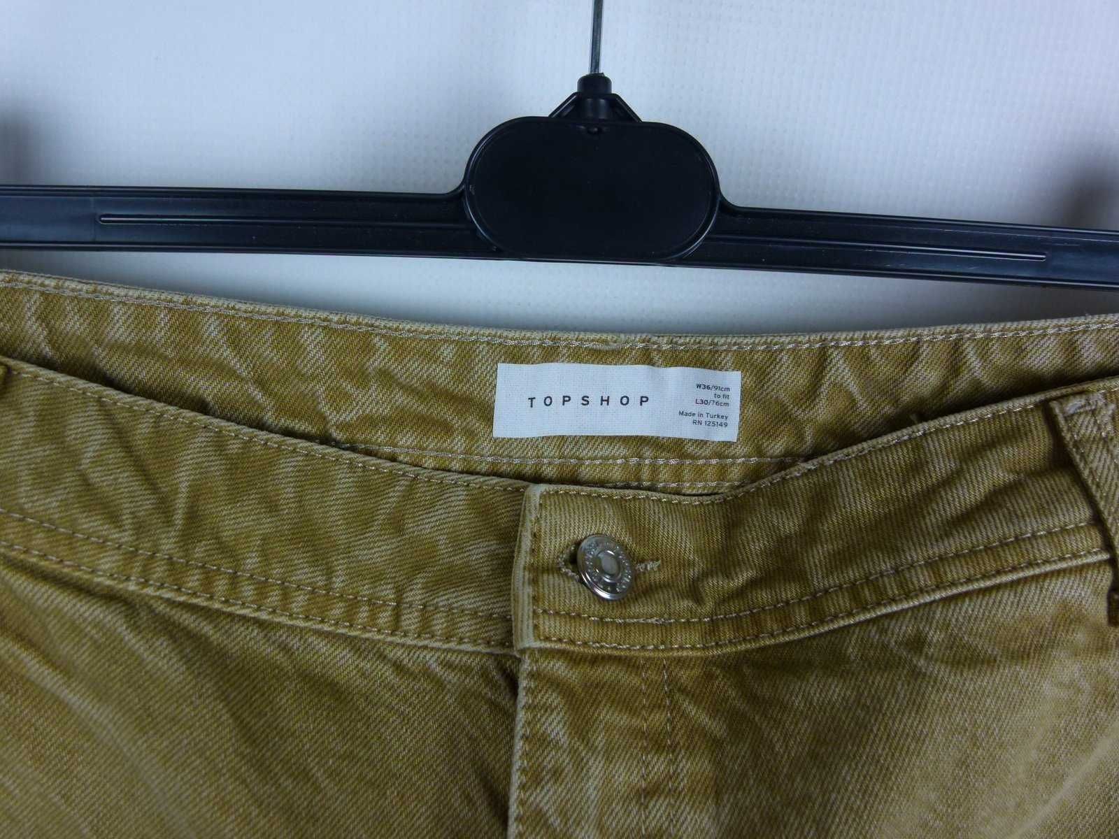 Topshop spodnie damskie jeans cargo 7/8 - W36 / L30 pas 94 cm