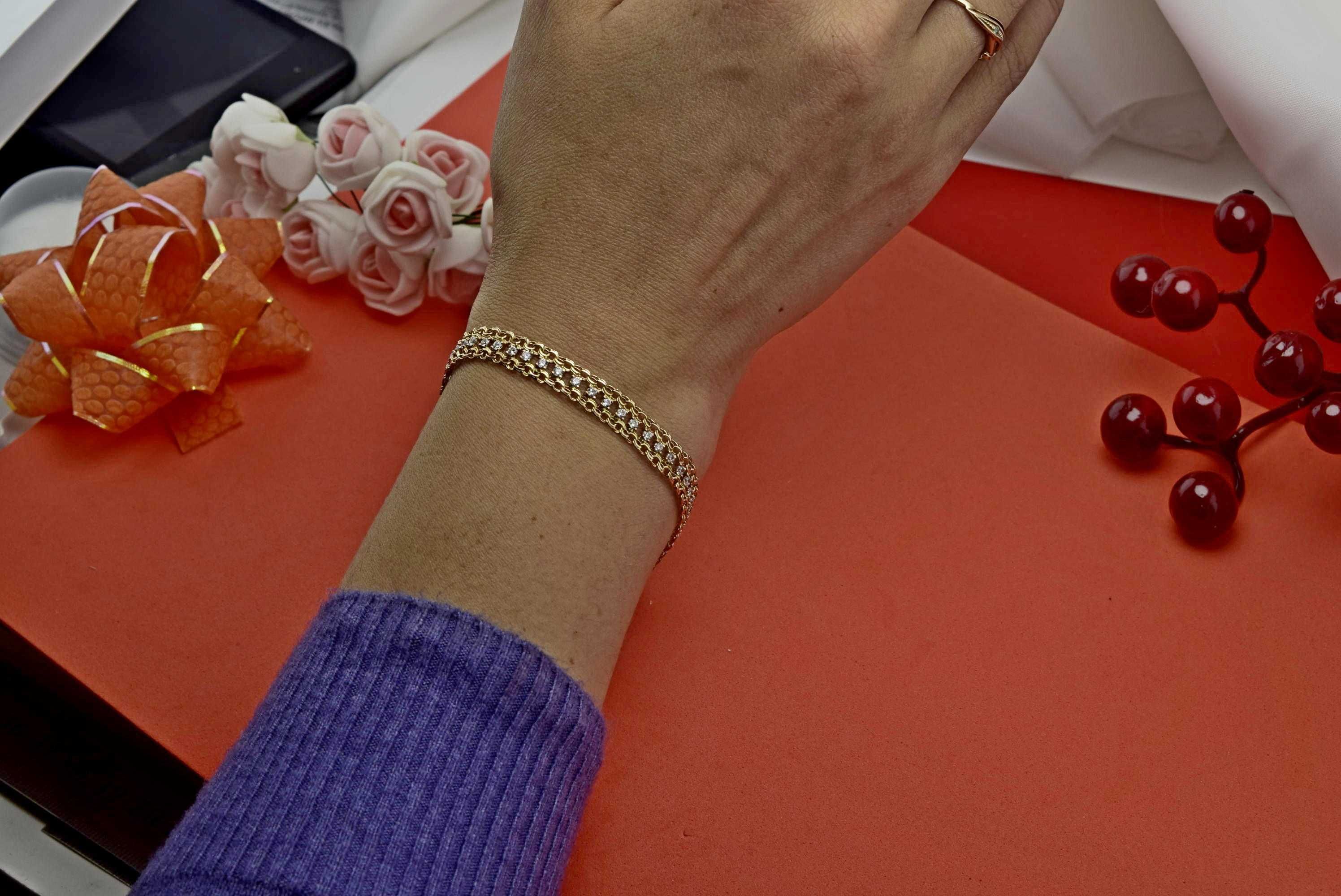 ‼ Золотой браслет 7,90 гр 19 см Золотий браслет Золото 585 проба