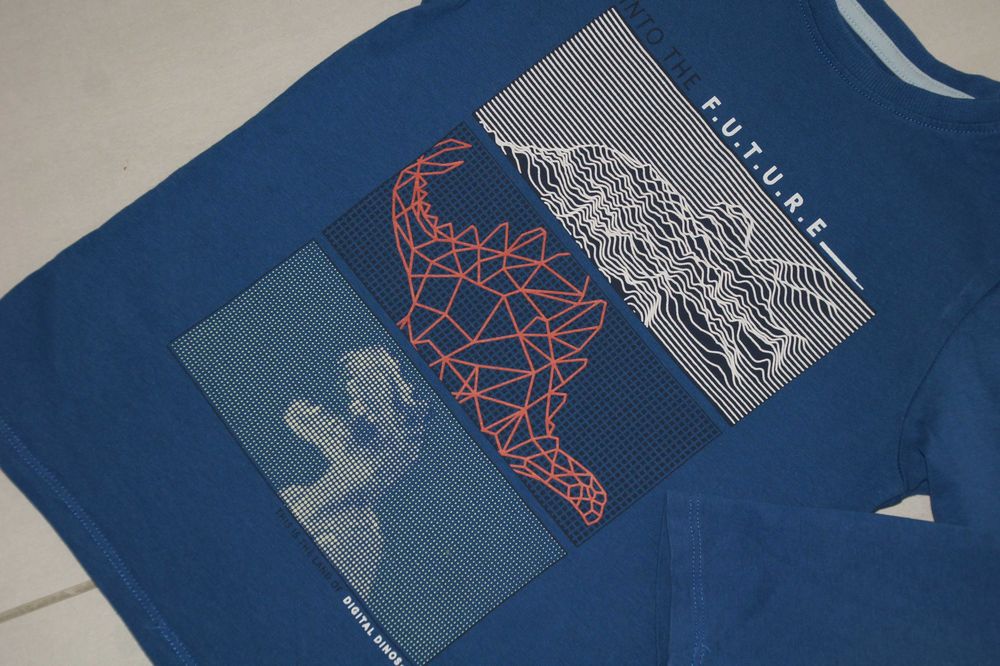 5.10.15. niebieska bluzeczka 
z „dinozaurową” aplikacją