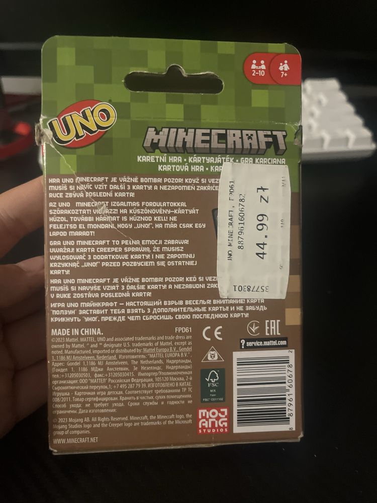 Karty Uno Minecraft