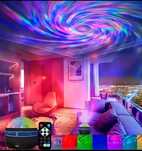 Projektor Galaxy Aurora RGB USB 5V – Lampka nocna LED automatyczny obr