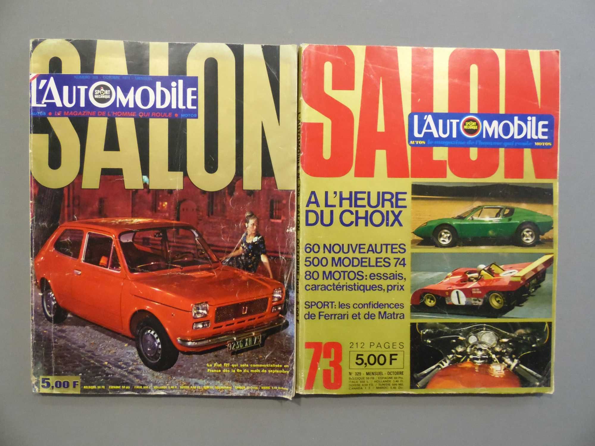 Revistas L'Automobile Salon 1971 e 1973