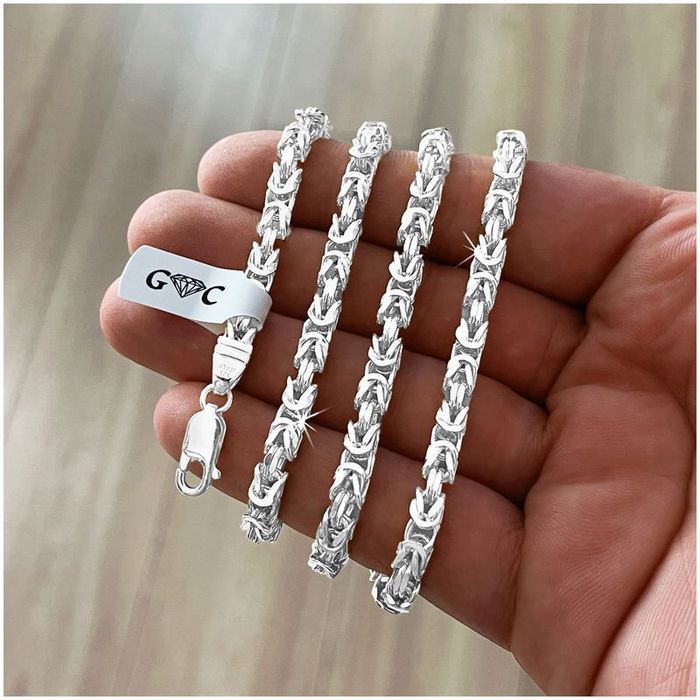 Gruby Srebrny Łańcuszek Damski Splot Królewski Srebro 925/60cm/4,3mm+G