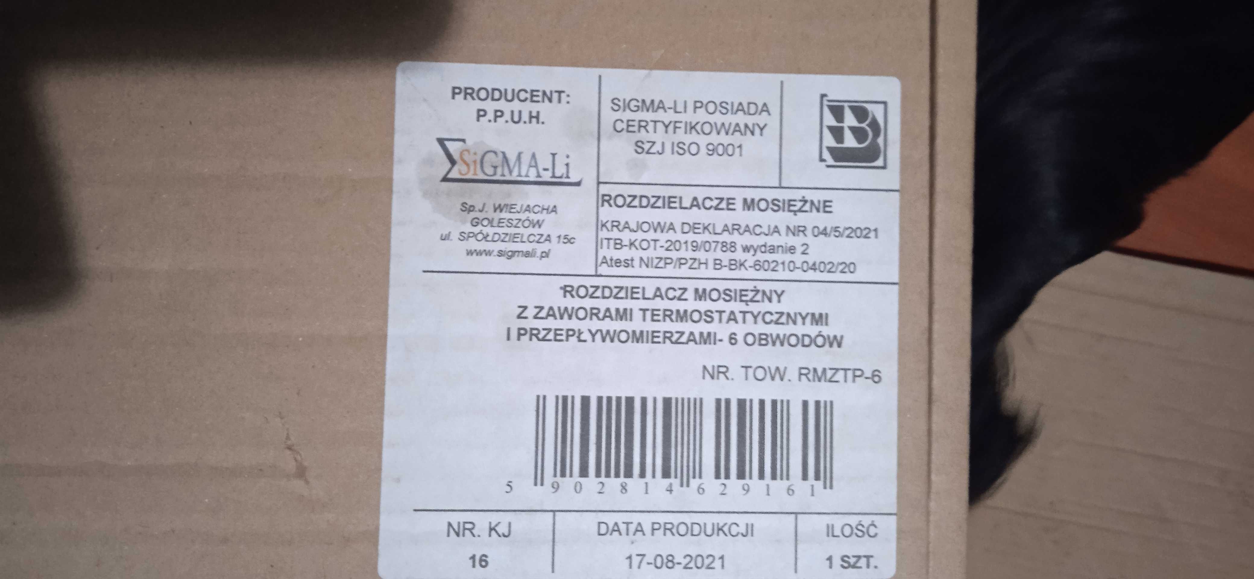 Rozdzielacze mosiezne podpodlogowe   SIGMA