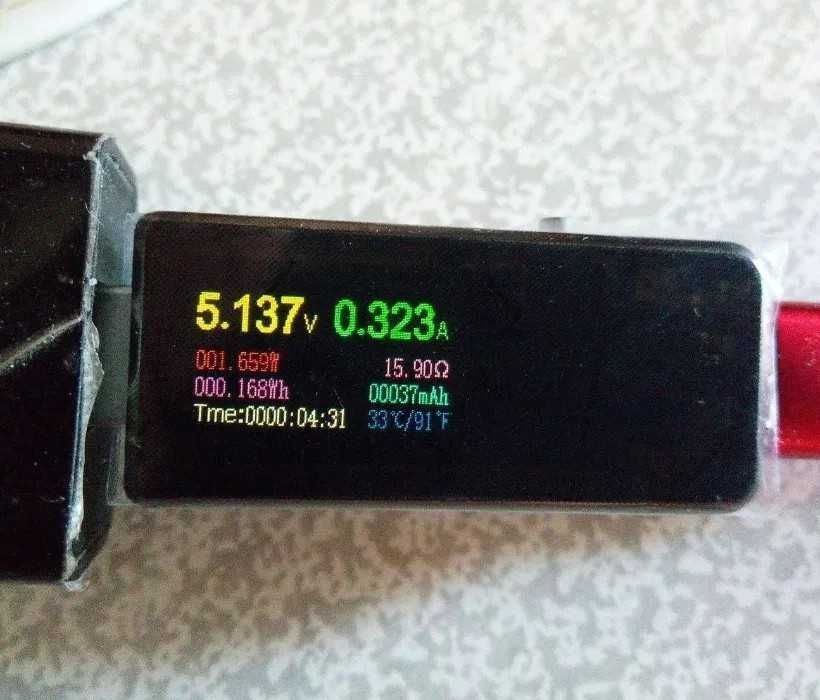 Тестер USB цветной 180 градусов поворот дисплея Atorch ваттметр ЮСБ