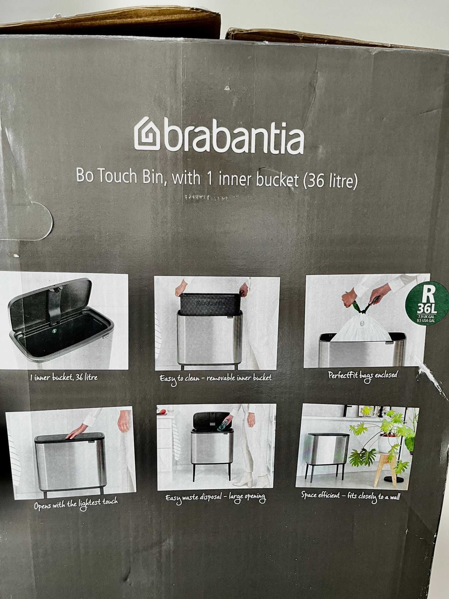 Kosz na śmieci stal nierdzewna Brabantia 36l czarny