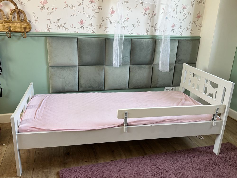 Łóżko dziecięce Ikea 160x70 ( łóżko + materac + barierka)