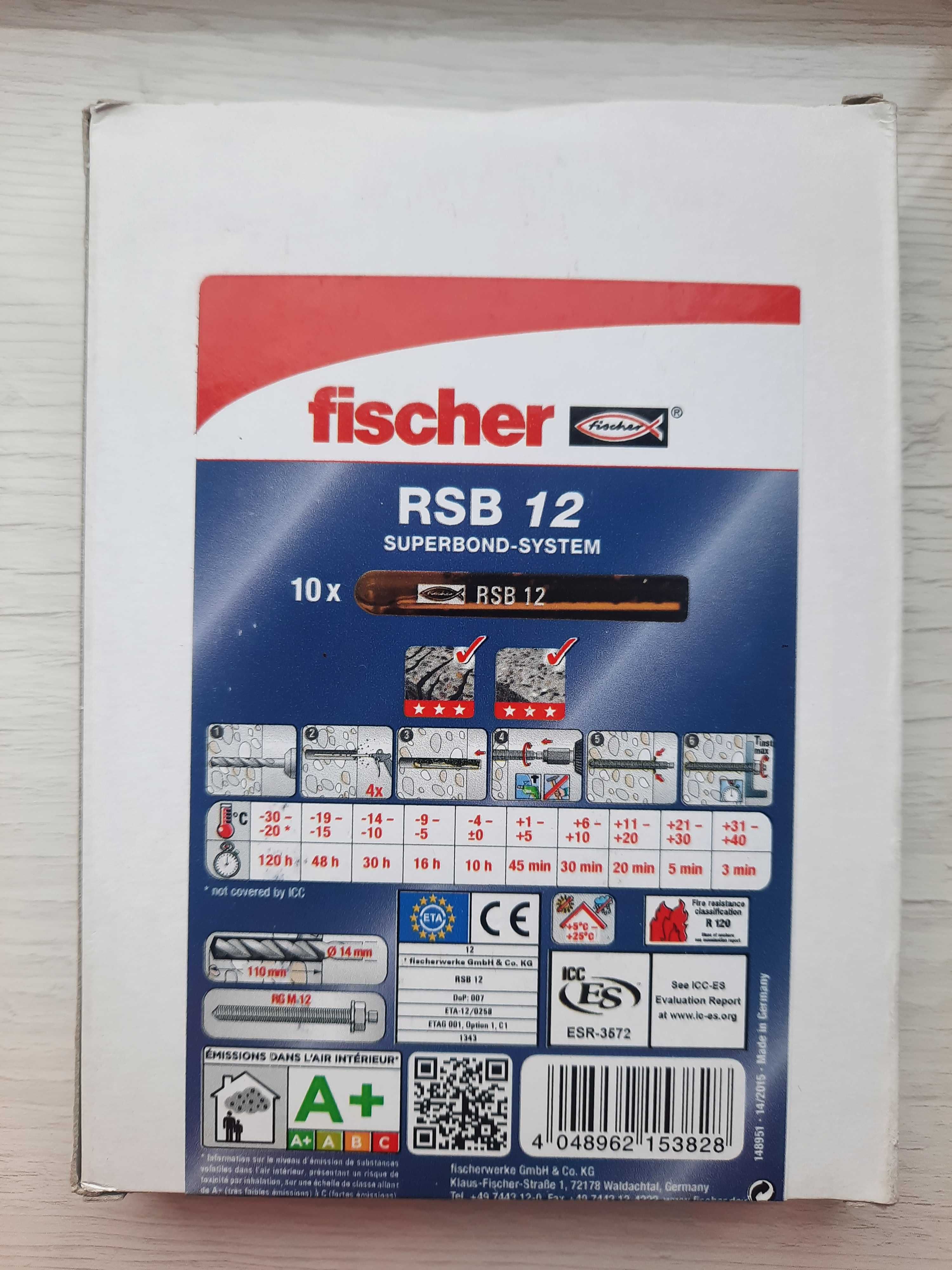 Химический анкер/химический патрон Fischer rsb 12 (капсула)