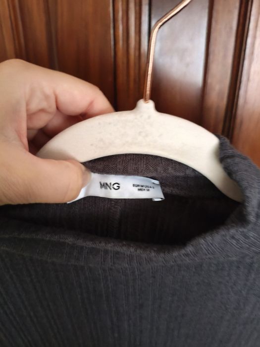 Vestido de malha cinzento S cinza Mango