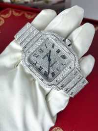 Новые Часы Cartier Santos Ref. WSSA0018 Сталь 40х47.5mm с бриллиантами