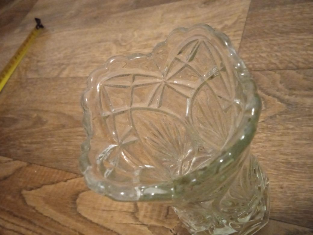 Szklany wazon dekoracje PRL