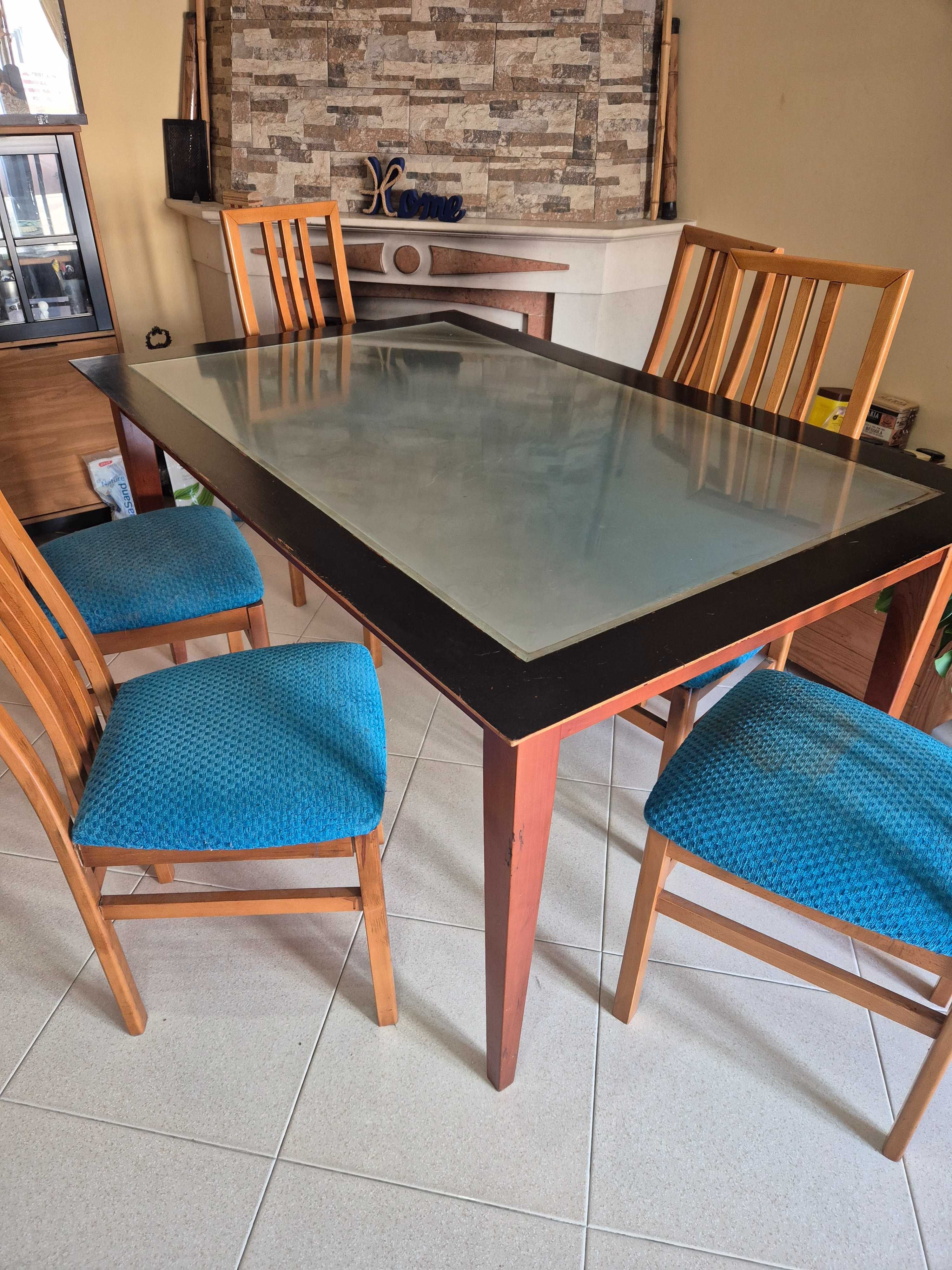 Mesa de jantar + 6 cadeiras (cerejeira)