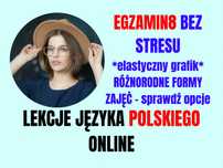 JĘZYK POLSKI korepetycje • KURS dla ósmoklasisty • grupy/indywidualnie