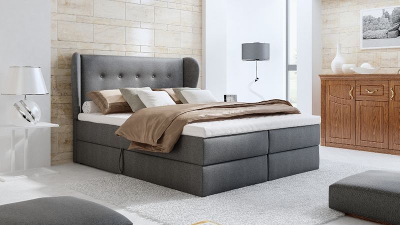 Łóżko kontynentalne BARI 160x200 tapicerowane SYPIALNIA