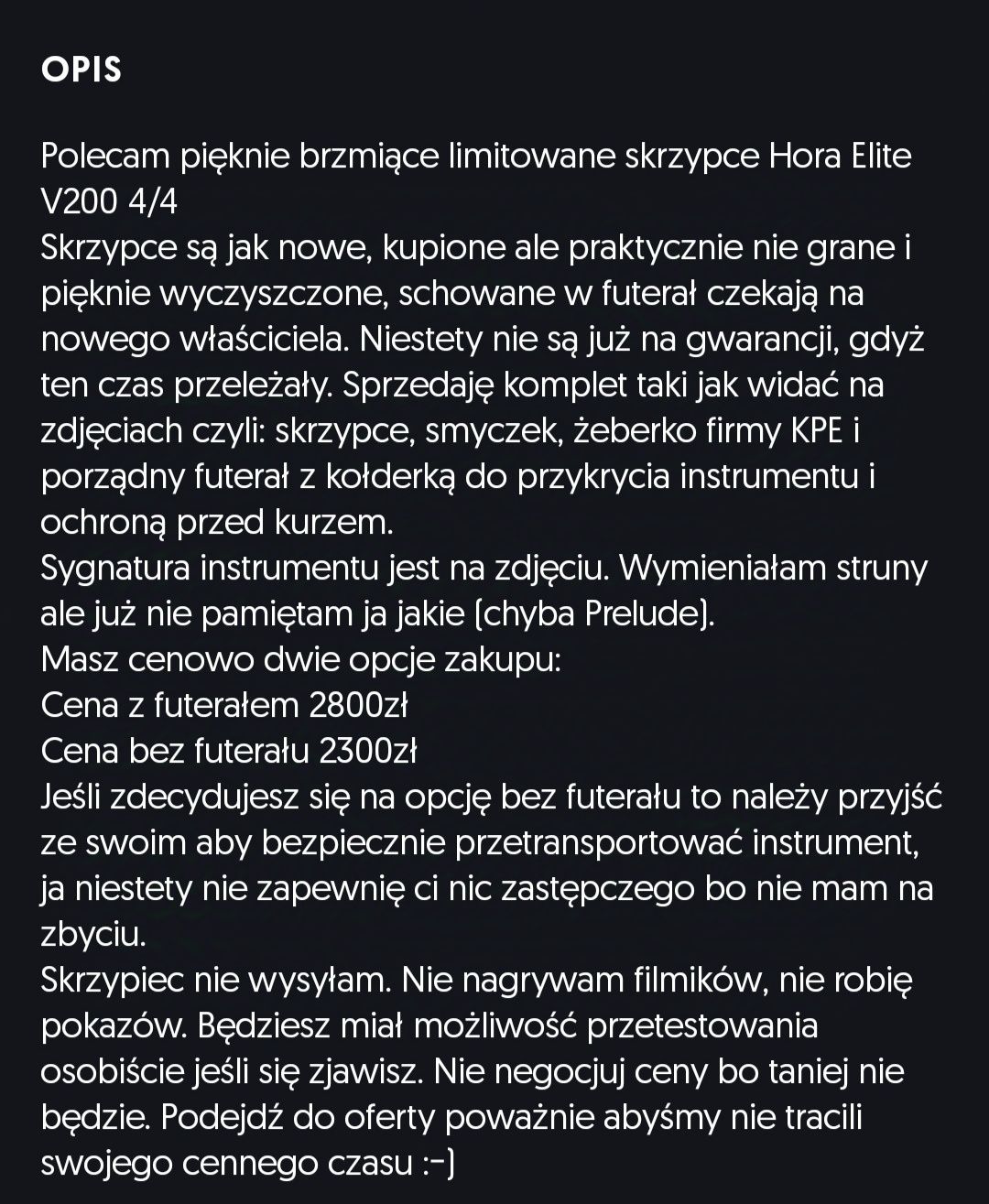 Skrzypce Hora Elite