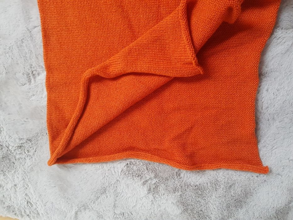 Sweter nietoperz, ręcznie robiony, rozmiar S, pomarańczowy