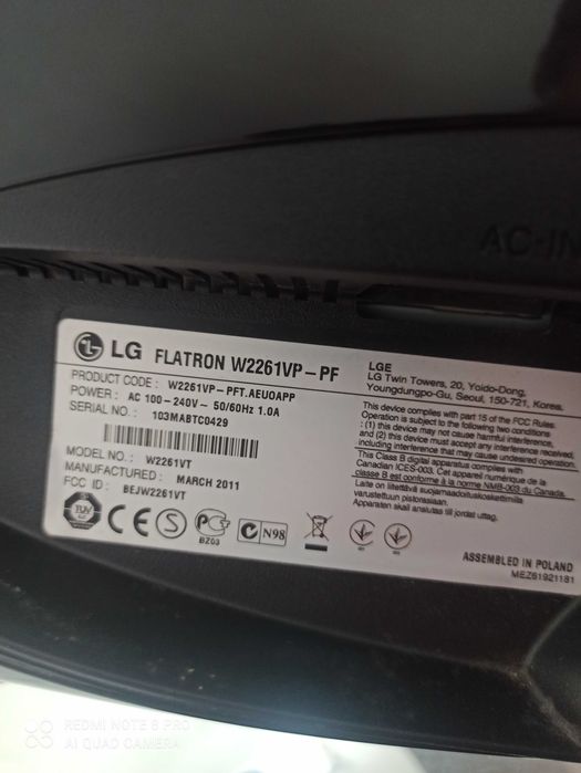 Monitor LG Flatron W2261VP