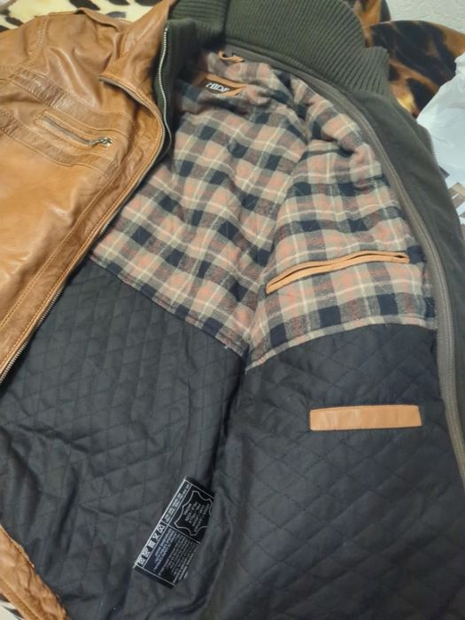 Куртка чоловіча шкіряна байкерська пілот велика HIDES