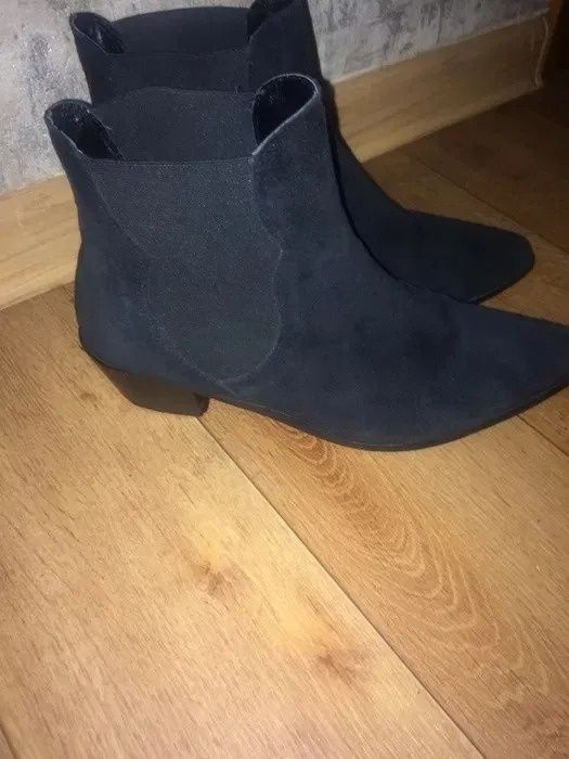 Ботинки казаки кожаные челси Mango