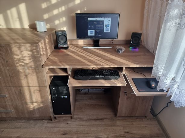 NOWE biurko komputerowe 120x70 cm od stolarza Dąb naturalny ciemny